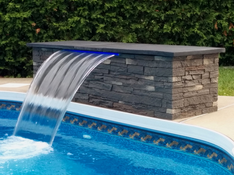 The modern Pool waterfall